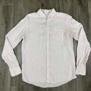 Porter & Ash Men's Light Pink Button-Down Shirt 100% Linen Sz M
